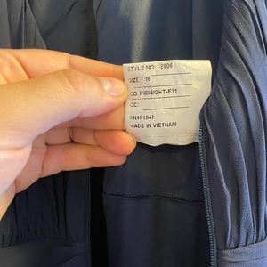 Bridesmaid or prom dress, size 16, Dessy, midnight, keyhole, worn once